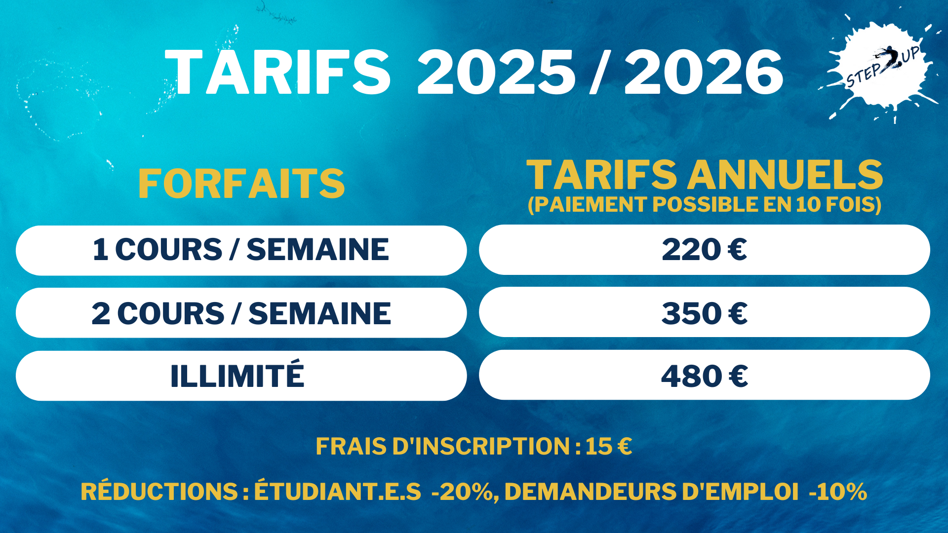 2025-2026 - tarifs